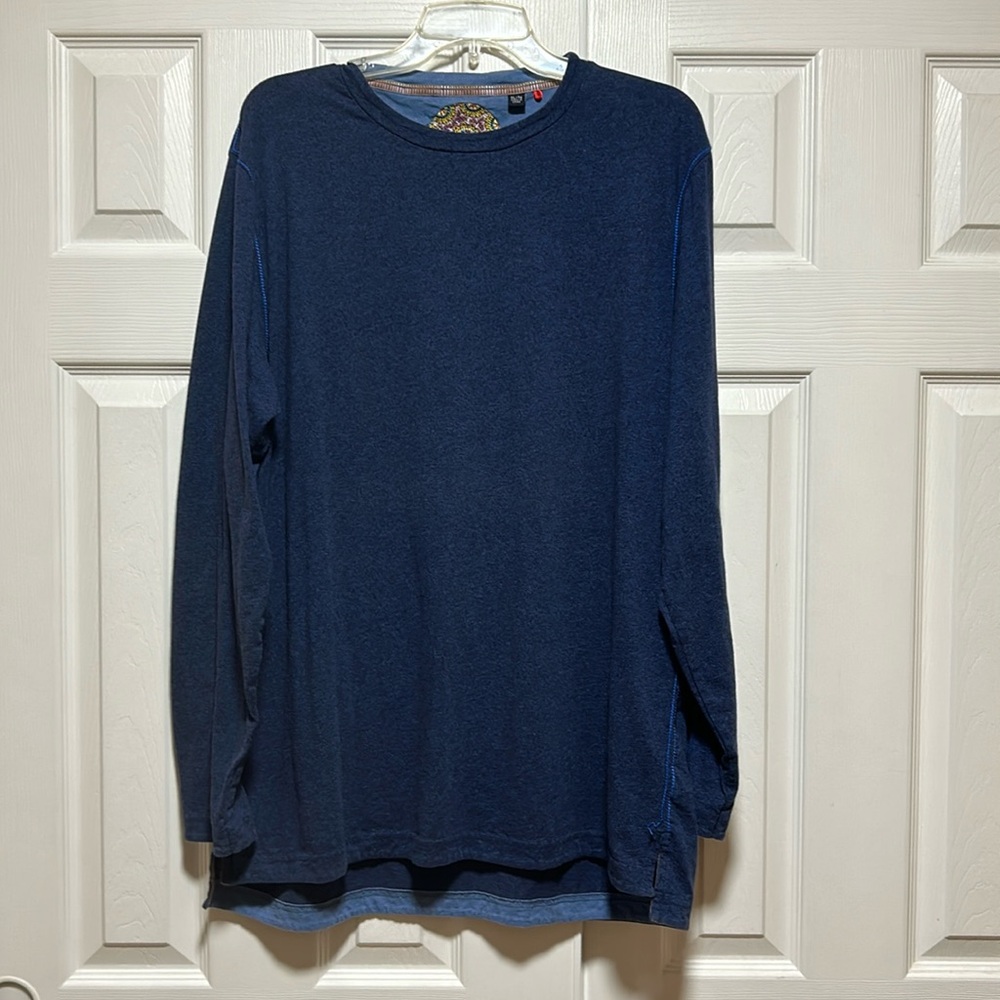Robert Graham Men's Long Sleeve T-shirt Navy - Size X-Large